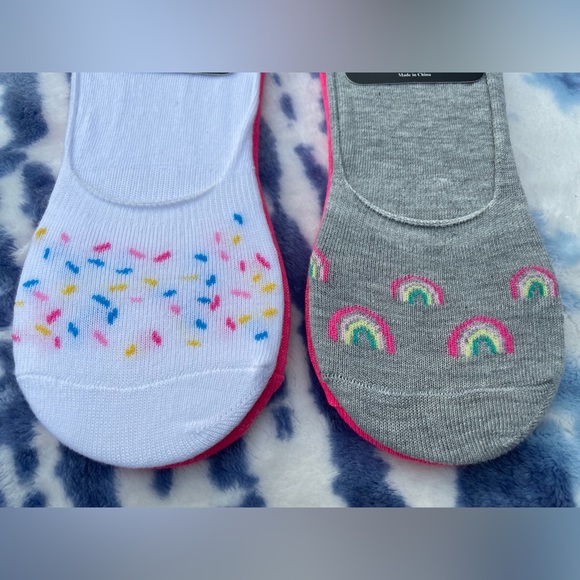 4 Pair of NWT Beverly Hills Polo Club No Show Socks Rainbows Sprinkles & PINK!💖 - Picture 5 of 5